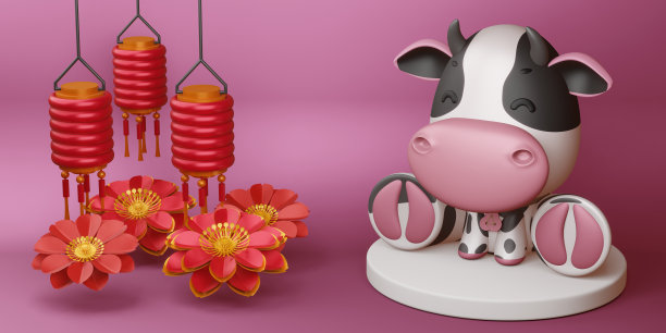 中国新年，牛年。图片下载