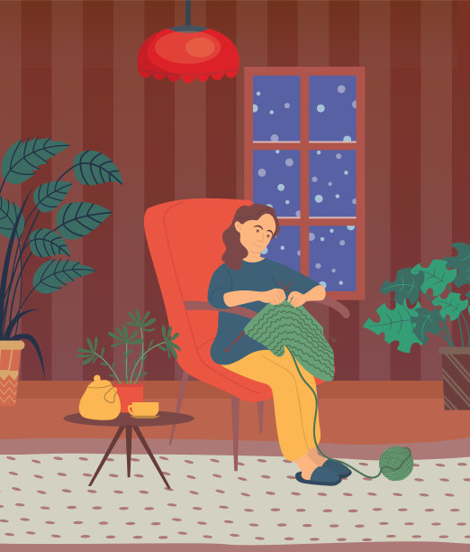 编织女人，休闲女士在冬季向量图片下载