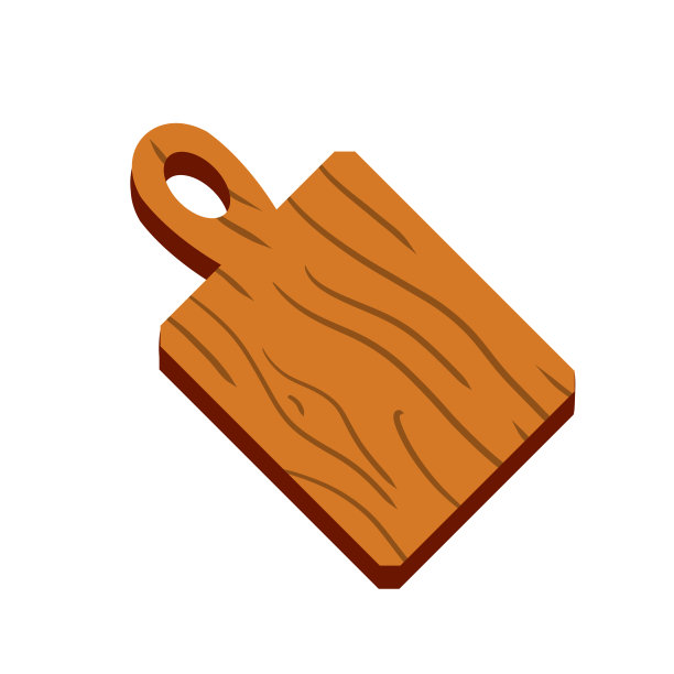 砧板。木制厨具。卡通平面插图孤立的白色背景。准备食物图片下载