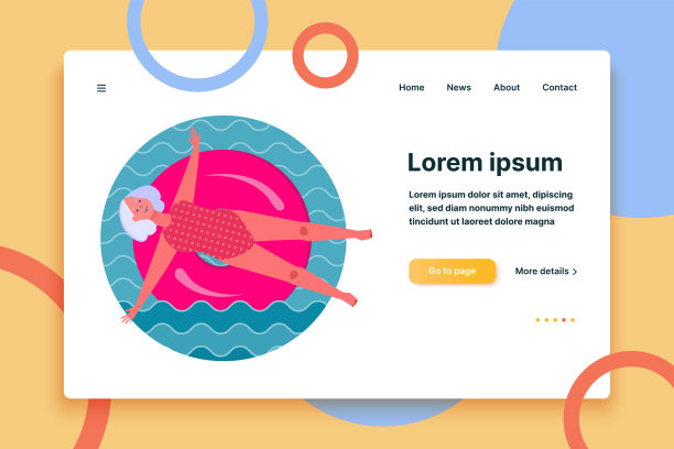 美丽的老妇人漂浮在充气戒指上图片下载