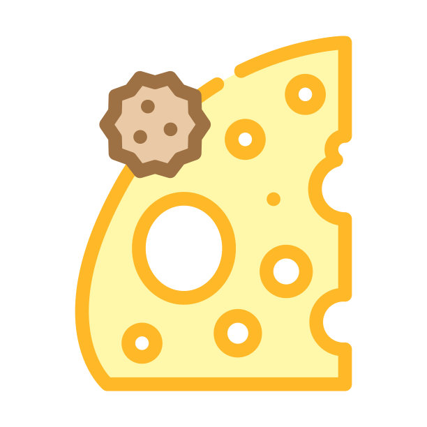 奶酪乳制品过敏颜色图标矢量插图图片下载
