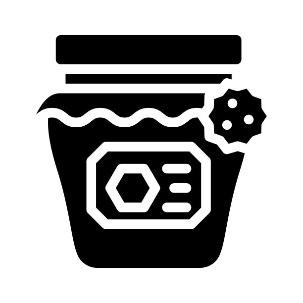 蜂蜜过敏字形图标矢量插图平坦图片下载