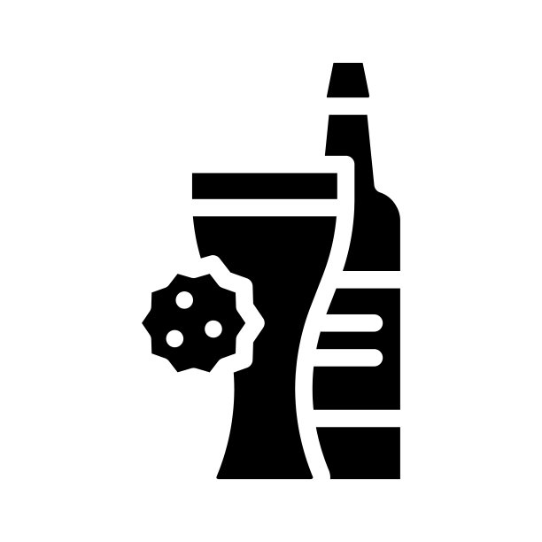 酒精过敏象形文字图标矢量插图平坦图片下载