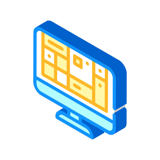 操作系统等角图标矢量图表图片下载