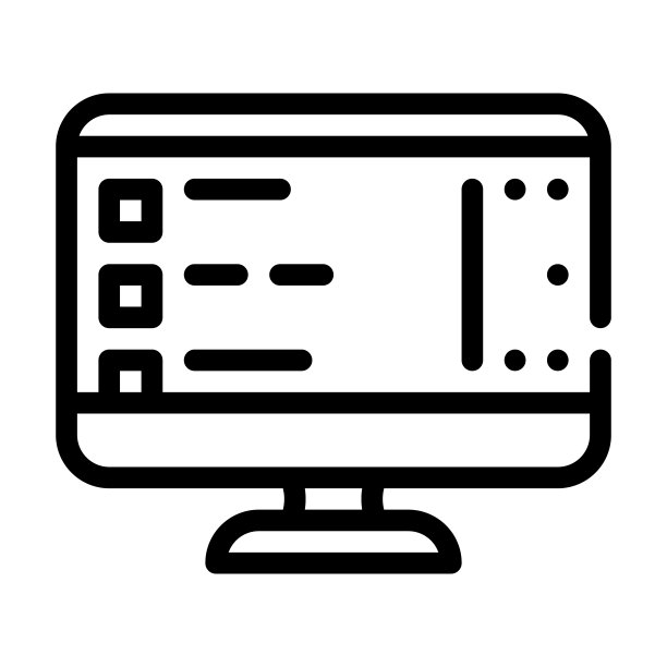 软件列表的操作系统线图标矢量插图图片下载