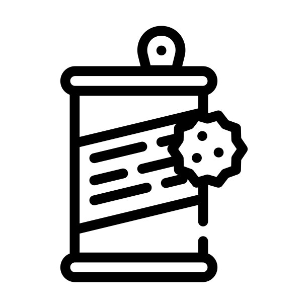 罐头食品过敏线图标矢量插图图片下载