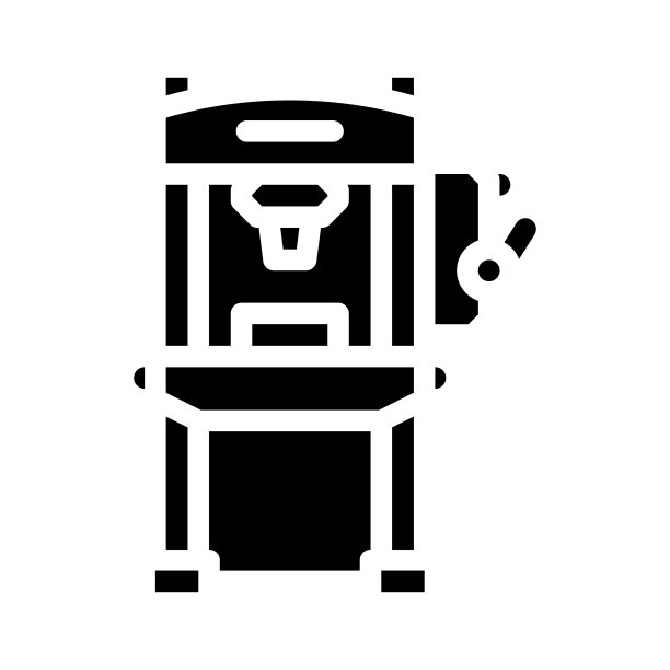 液压机字形图标矢量插图平坦图片下载