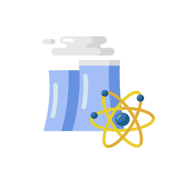 核工业矢量平面彩色图标图片下载