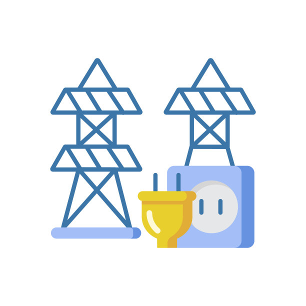 电站矢量平面彩色图标图片下载