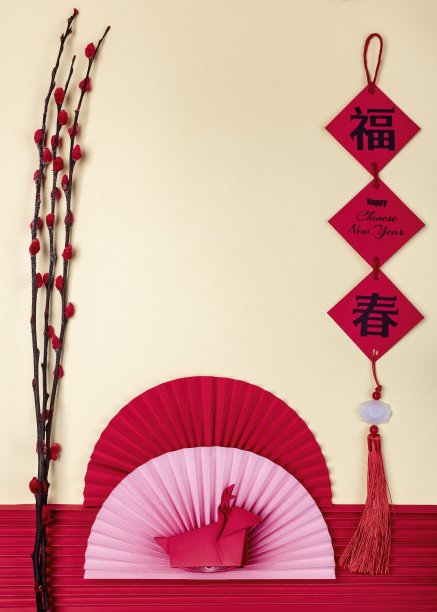 中国新年装饰品。中国的十二生肖是牛年。图片下载