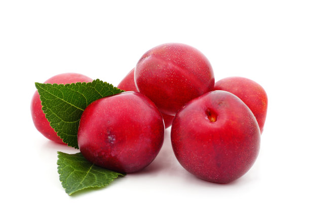 带叶子的蓝李子。图片下载