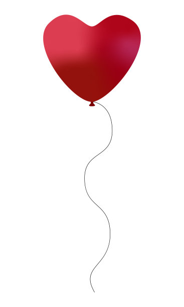 红色爱情气球，3D效果图片下载