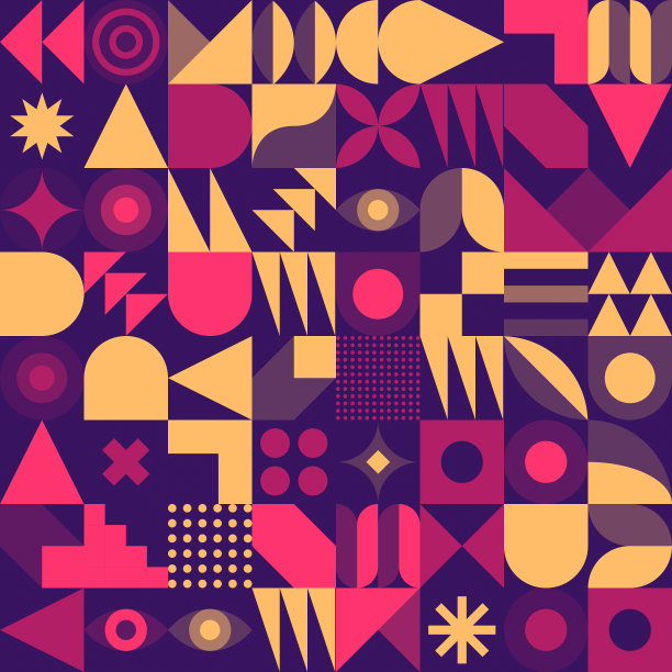 彩色几何图案抽象插图图片下载