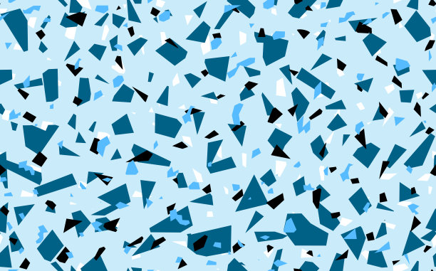 几何蓝色水磨石无缝图案。抽象色彩的现代背景。石材时尚设计的网页和印刷。威尼斯瓷砖、地板家居装饰。混乱的彩色纹理。图片下载