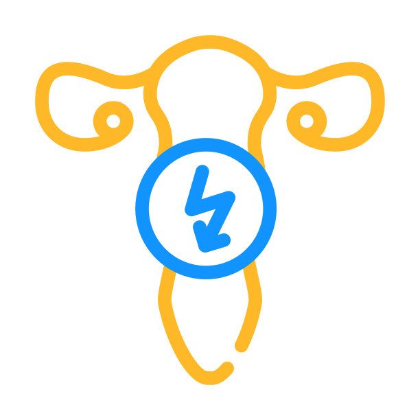 子宫切割疼痛彩色图标矢量插图图片下载