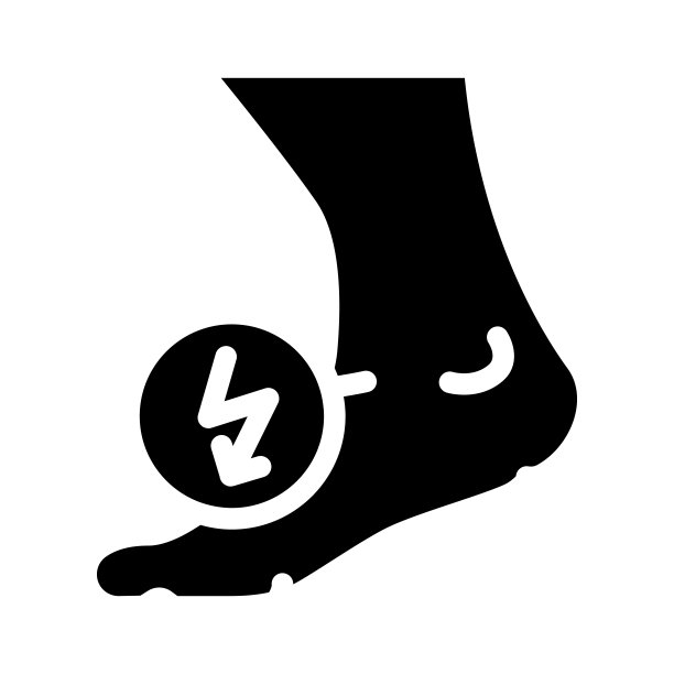 腿切割疼痛时行走字形图标矢量插图图片下载