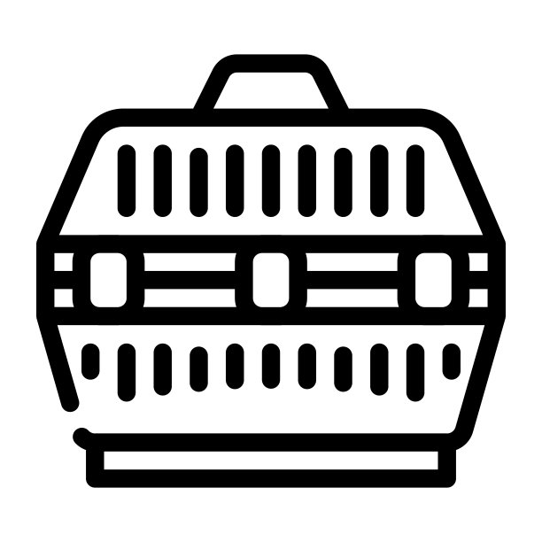 用于运输家畜的笼线图标矢量插图图片下载