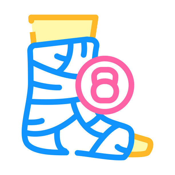 腿伤钝或剧烈疼痛彩色图标矢量插图图片下载