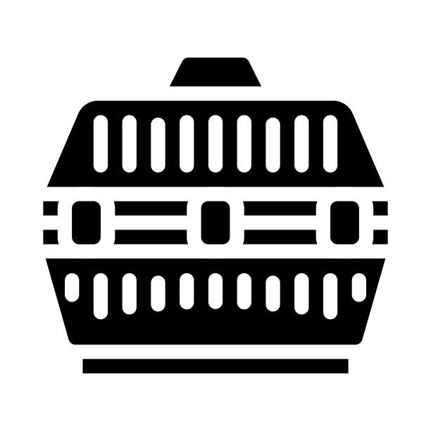 用于运输家畜的笼子字形图标矢量插图图片下载