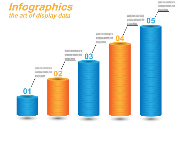 信息图表设计模板。想法显示信息，排名和统计。图片下载