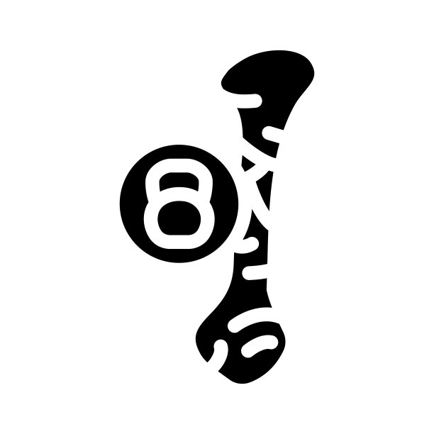 骨头钝或严重疼痛字形图标矢量插图图片下载