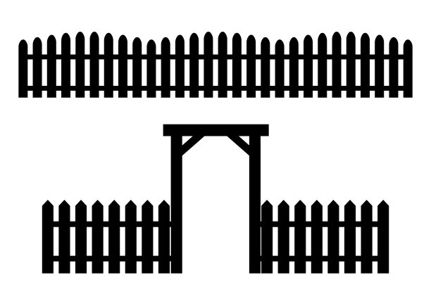 复古风格的黑色复古栅栏门。复古图案与黑色复古围栏。股票的形象。每股收益10。图片下载