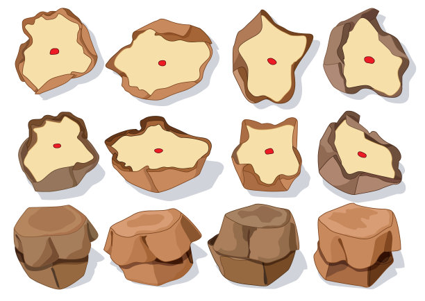 年糕或中国新年蛋糕或年糕。是一种由糯米制成的食物，在中国烹饪中食用。在白色背景矢量插图图片下载