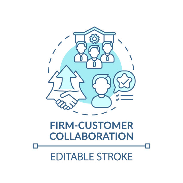 公司-客户协作概念图标图片下载