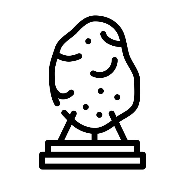 陨石博物馆展品线图标矢量插图图片下载