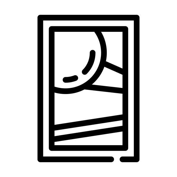 当代艺术博物馆展览线图标矢量插图图片下载