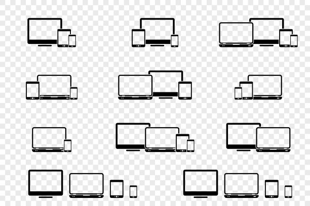 响应式网页设计图标集。图片下载