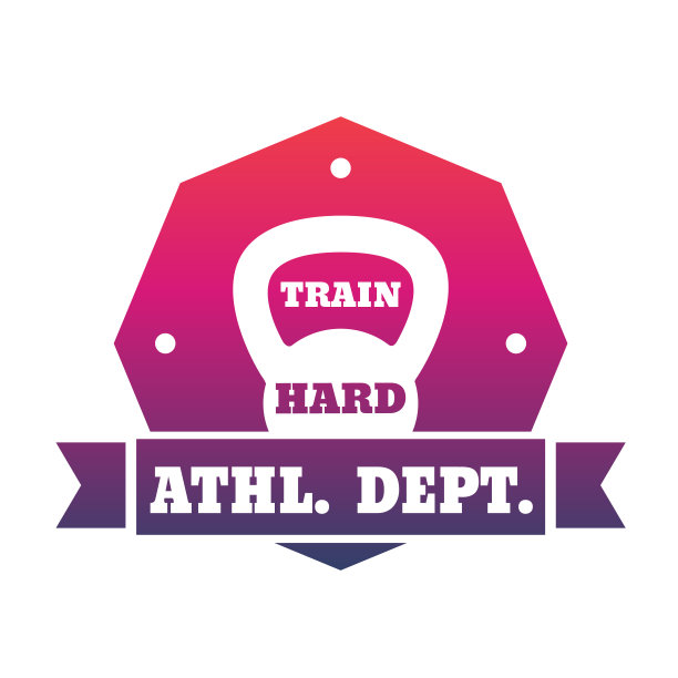 带有壶铃的体育部标志图片下载