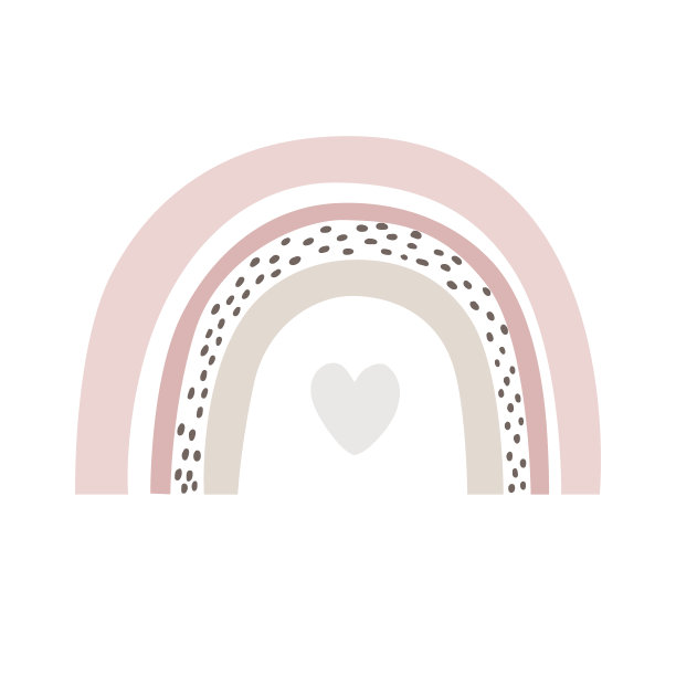 彩虹矢量在卡通斯堪的那维亚风格孤立在白色背景的孩子。可爱的手绘插画海报，印刷品，卡片，织物，儿童书籍，室内设计图片下载