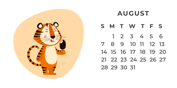 桌面历法设计模板为2022年，虎年按中国历法。矢量股票平面插图。图片下载