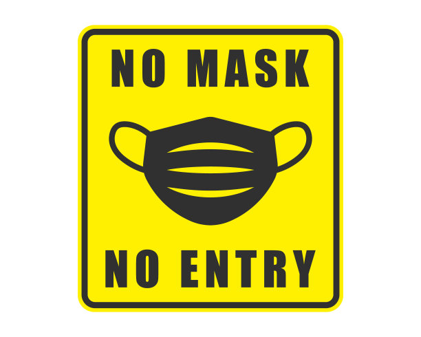 戴面具。没有面具就不能进入。医用防护口罩图标形状。流行病、大流行性病毒面罩标志标志。矢量插图形象。孤立在白色背景上。图片下载