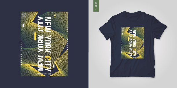 纽约市图形男子t恤设计，抽象印刷，矢量插图图片下载