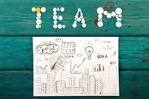 由齿轮组成的团队词图片下载