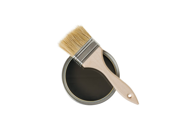 刷在一个开放的罐与保护组成的木材隔离在一个白色的背景。图片下载
