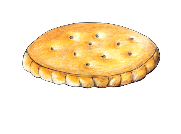 圆形美味的饼干或饼干孤立在白色的背景。图片下载