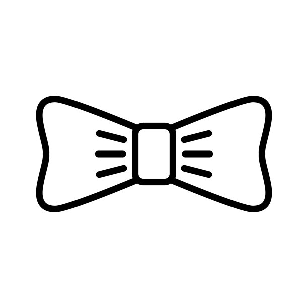 蝴蝶结图标上的白色背景，矢量插图图片下载