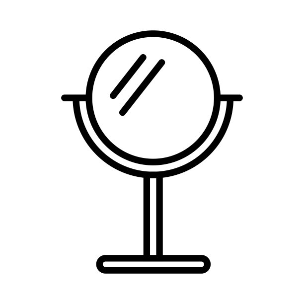 镜像图标上的白色背景，矢量插图图片下载