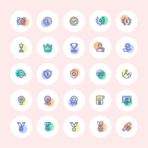 奖励和成功线图标图片下载