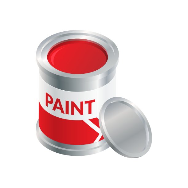 等距矢量图打开红色油漆桶隔离在白色背景。现实开放的油漆可以在平面卡通风格图标。翻新用的红漆锡桶。建筑材料。图片下载