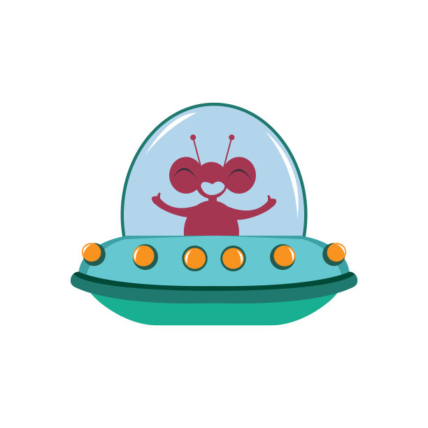 孤立的UFO卡通图片下载