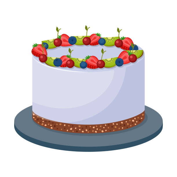 生日蛋糕在白色背景，矢量插图图片下载