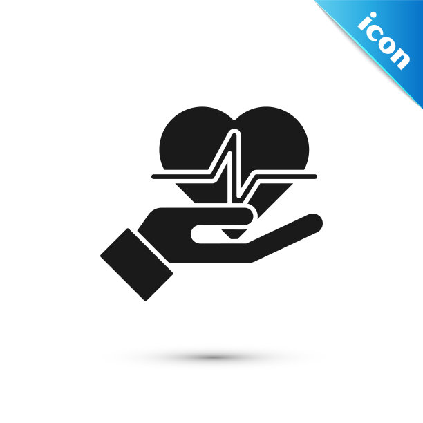 灰色人寿保险在手图标孤立在白色背景。安全、安全、保护、保护理念。向量图片下载