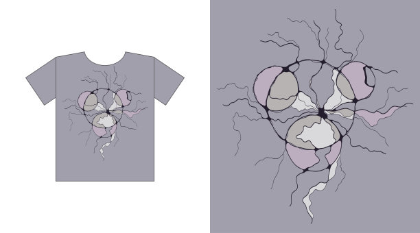 现代神经艺术，几何抽象，绘画。t恤印花设计图形图片下载