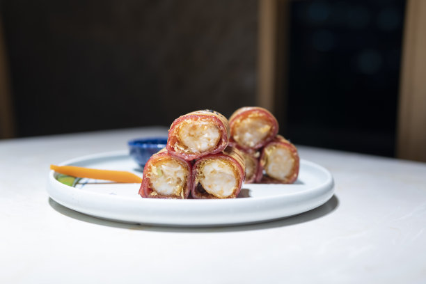 特写广东dum sum红虾checheong Fun图片下载