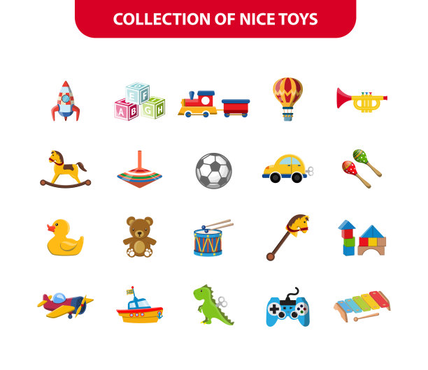 可爱的矢量对象的孩子玩具。图片下载