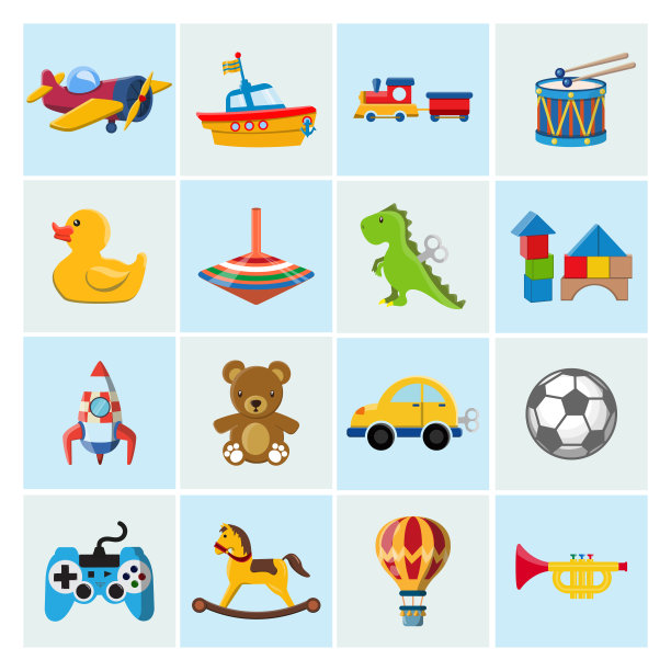 可爱的矢量对象的孩子玩具。图片下载